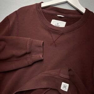 Reigning Champ Men's Crewneck Sweatshirt Large Burgundy Made Canada Heavyweight